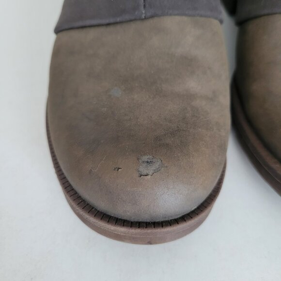 Earth Origins Prairie Phoenix Zip Up Gray Leather Suede Ankle Boots Size 6.5M - Picture 7 of 10